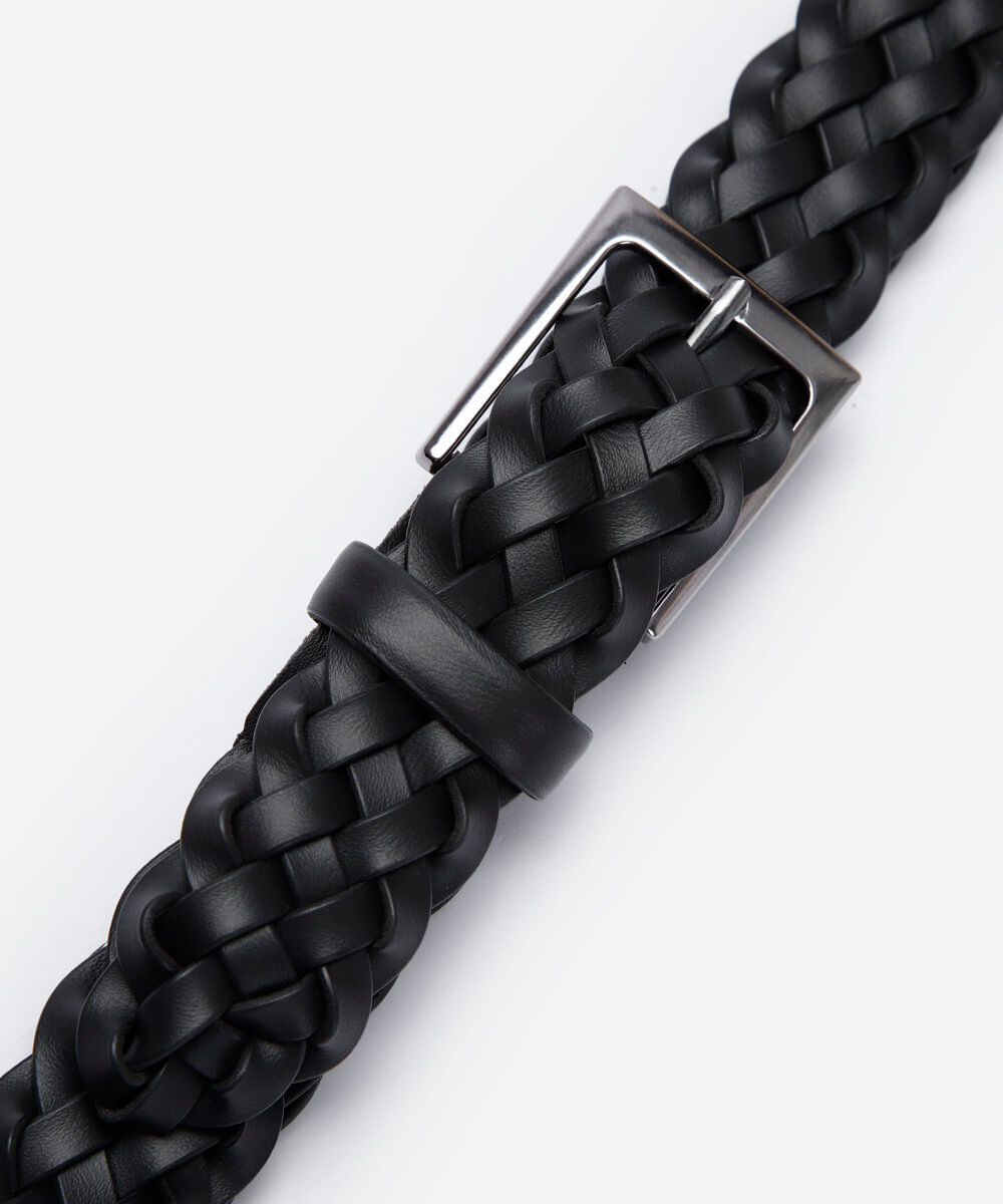 cinto trançado masculino preto