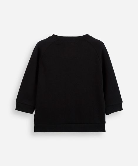 blusão infantil de moletom com bolso preto