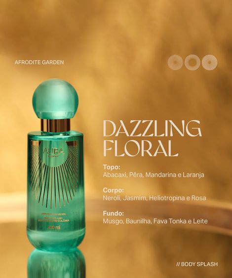 body splash aura beauty desodorante corporal afrodite garden 200ml