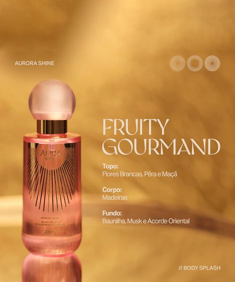 body splash aura beauty desodorante corporal aurora shine 200ml