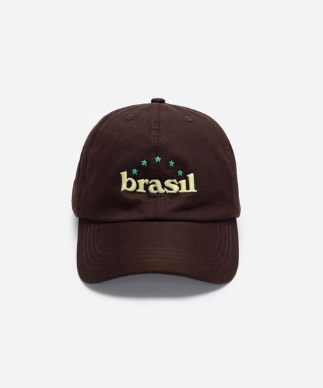 boné aba curva de sarja brasil marrom