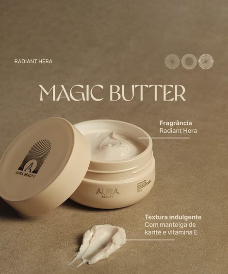manteiga iluminadora aura beauty magic butter desodorante corporal radiant hera 200g