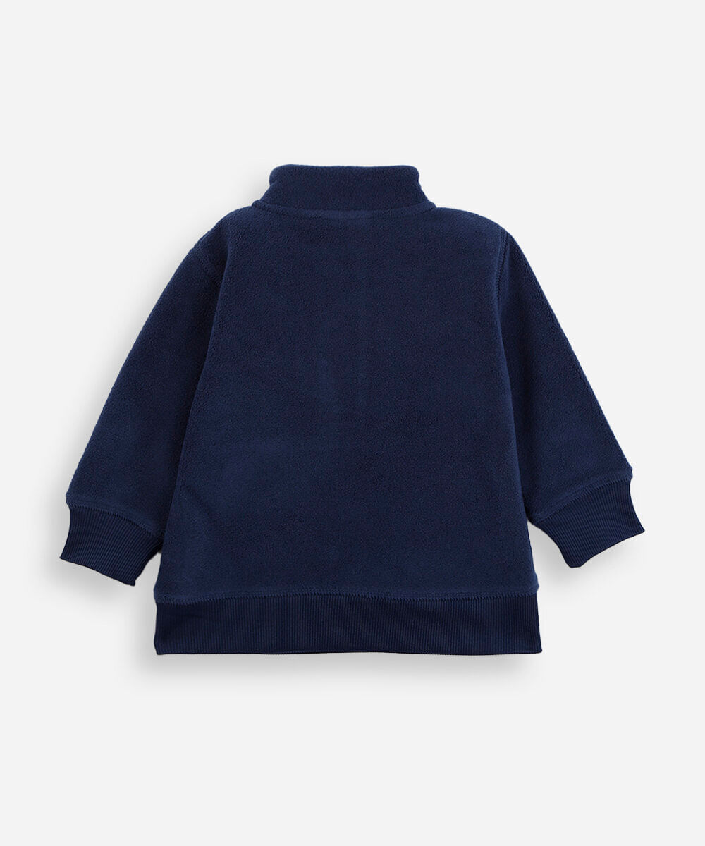 blusão infantil de fleece gola alta patrulha canina azul