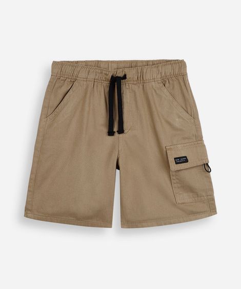 bermuda cargo de sarja infantil marrom