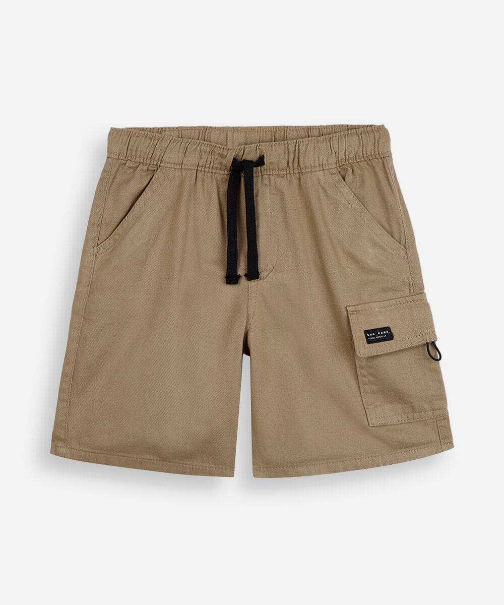 bermuda cargo de sarja infantil marrom