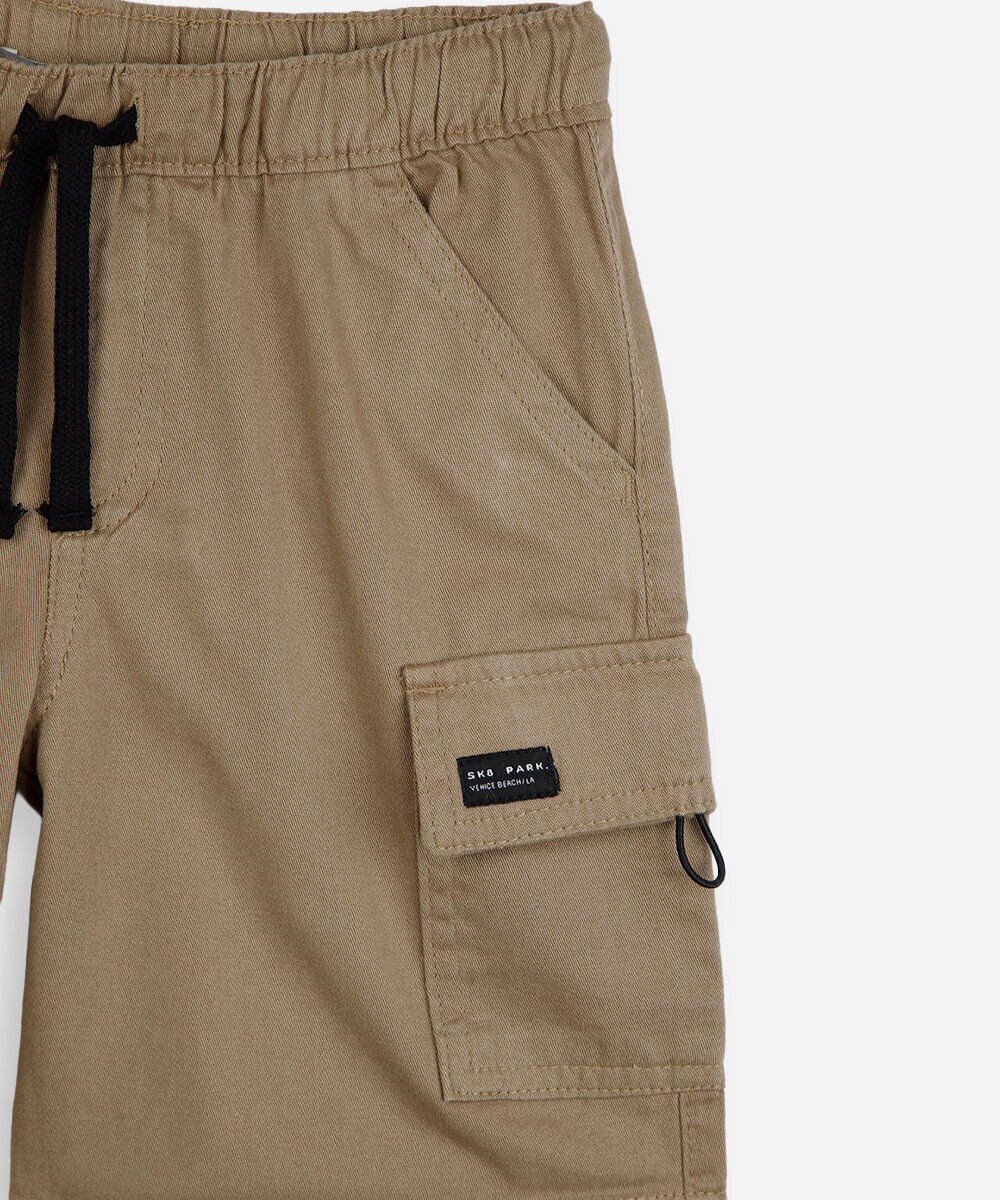bermuda cargo de sarja infantil marrom