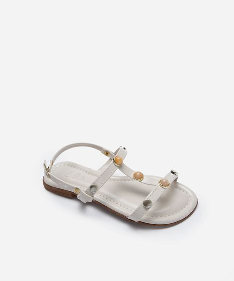 rasteirinha infantil com tachas off white