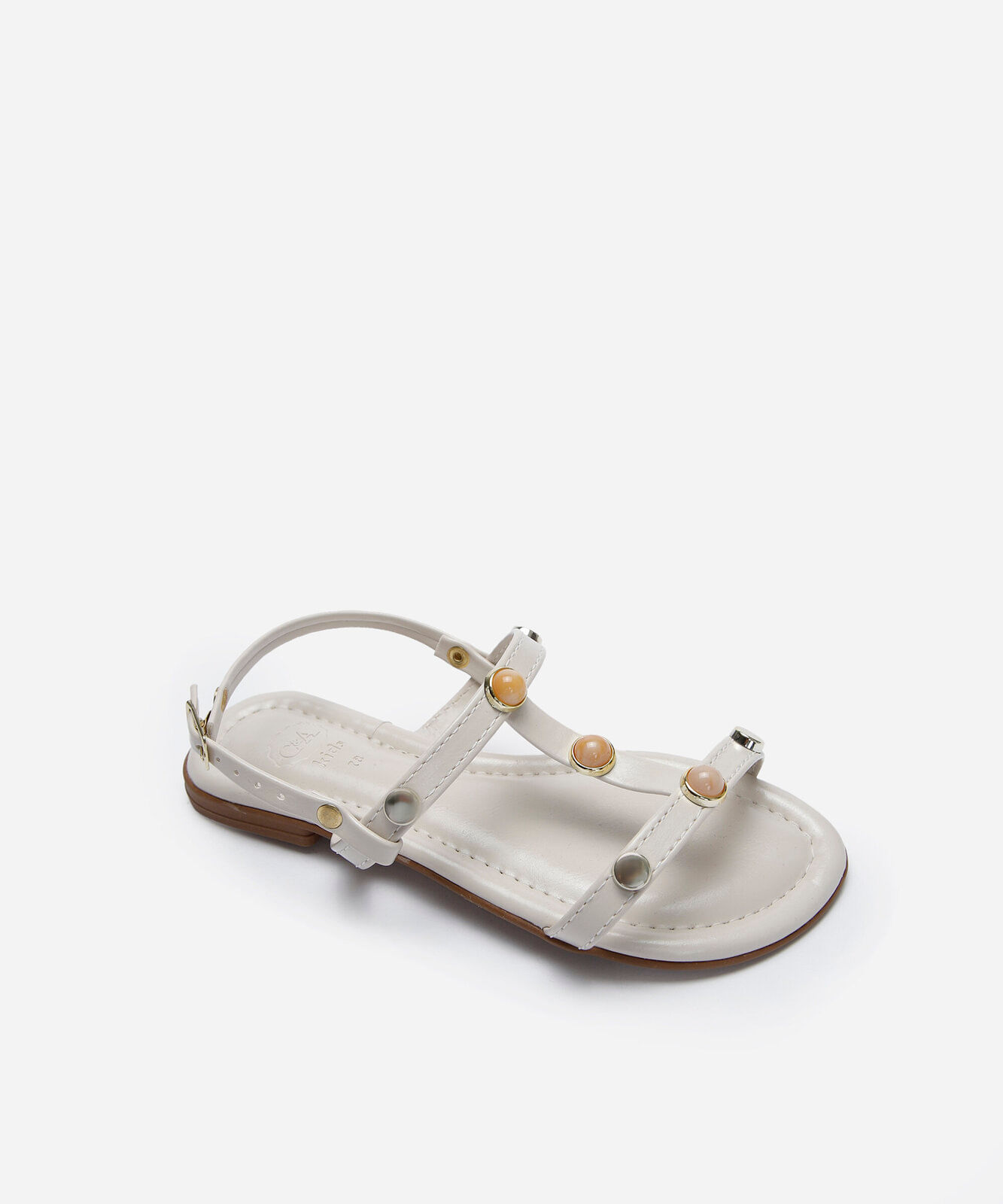 rasteirinha infantil com tachas off white
