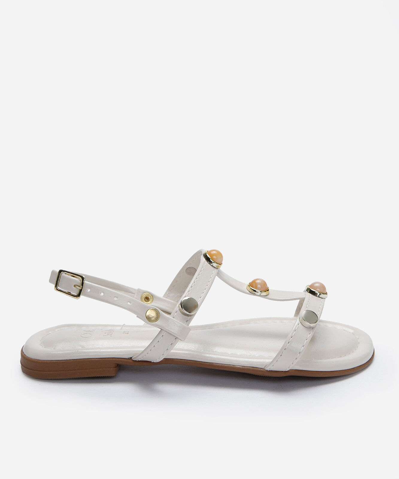 rasteirinha infantil com tachas off white