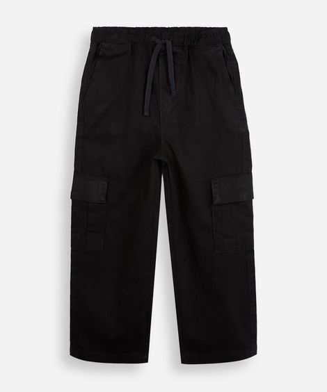 calça  cargo de algodão infantil preta