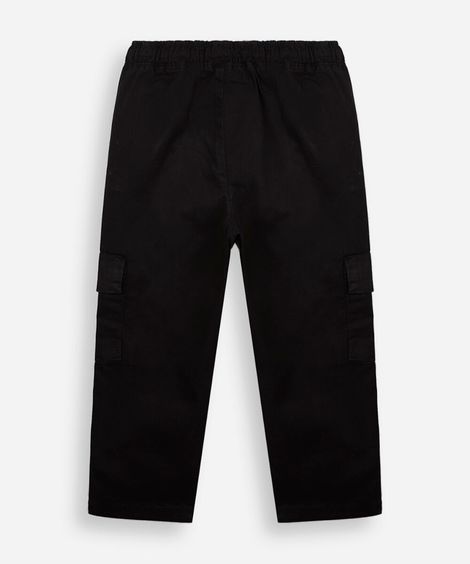 calça  cargo de algodão infantil preta