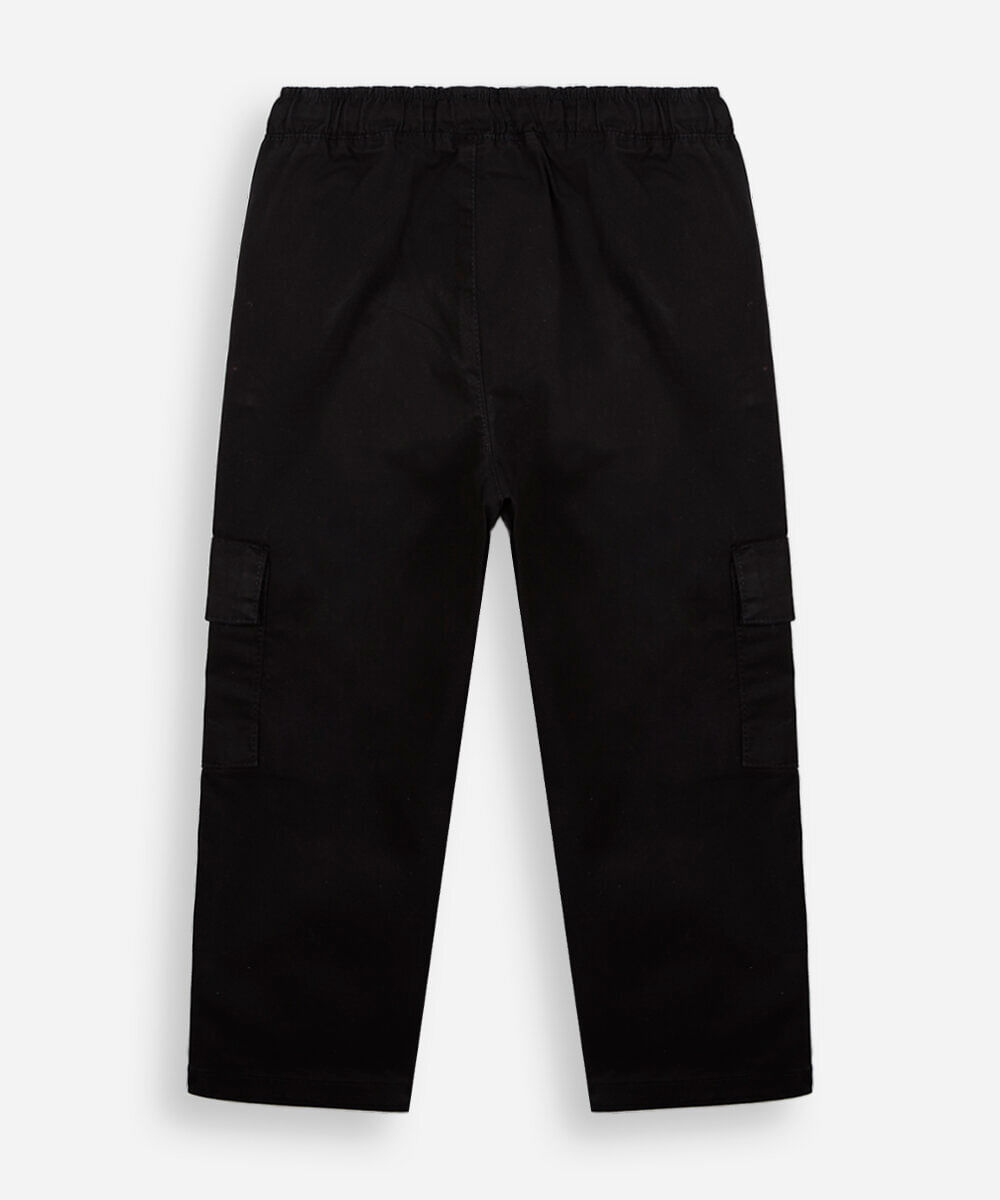calça  cargo de algodão infantil preta