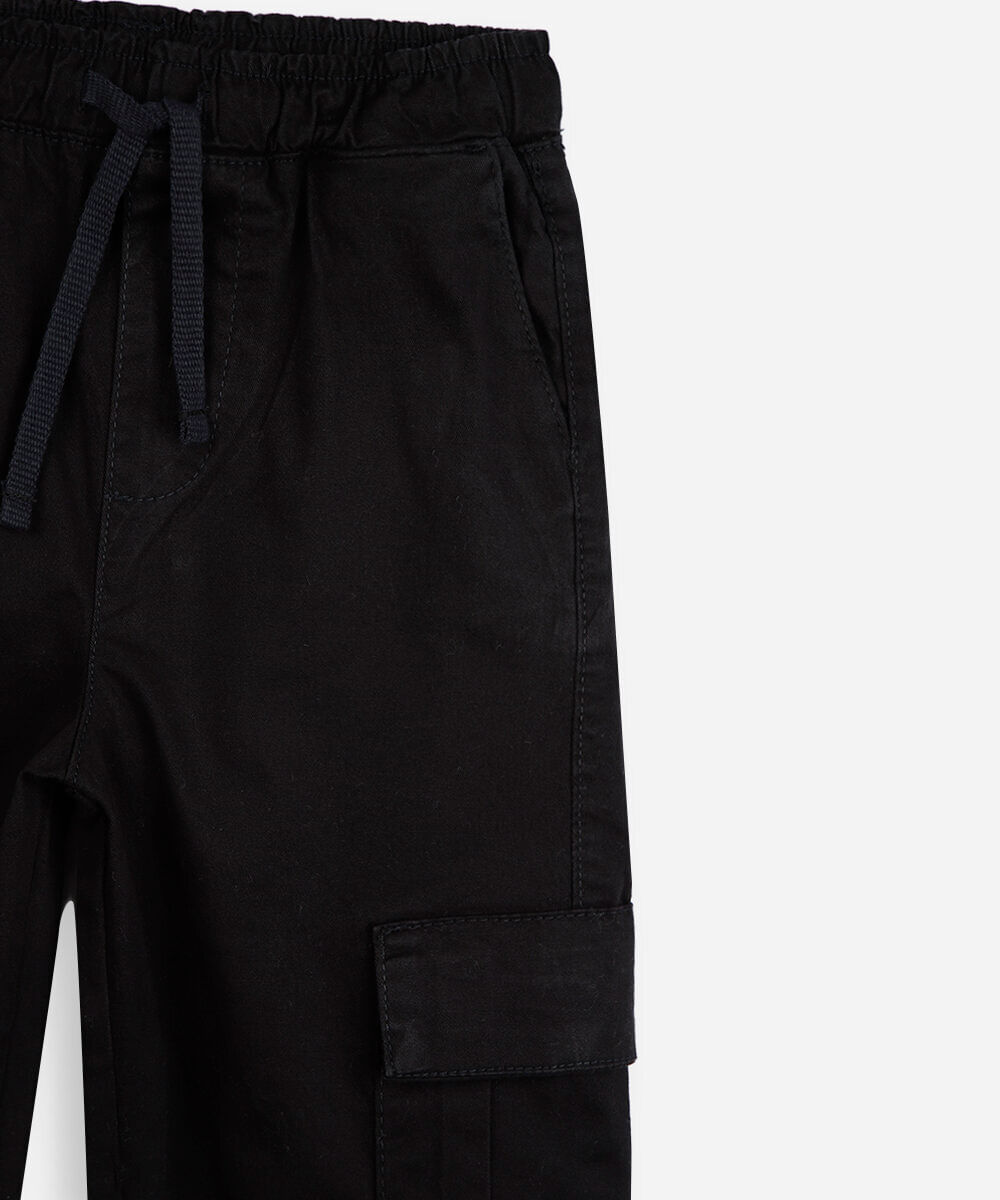 calça  cargo de algodão infantil preta