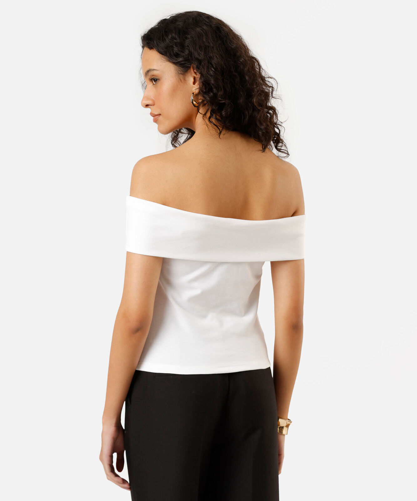 blusa feminina ombro a ombro off white
