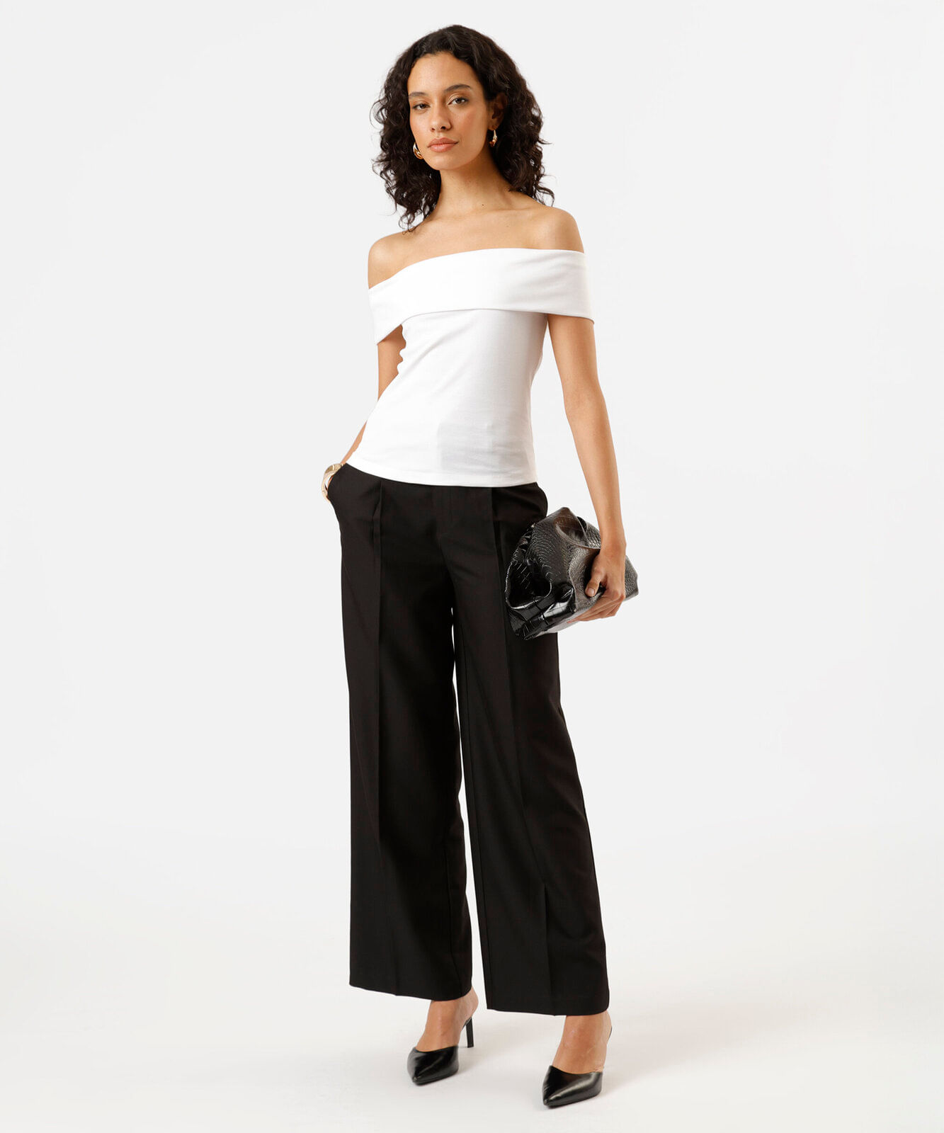 blusa feminina ombro a ombro off white