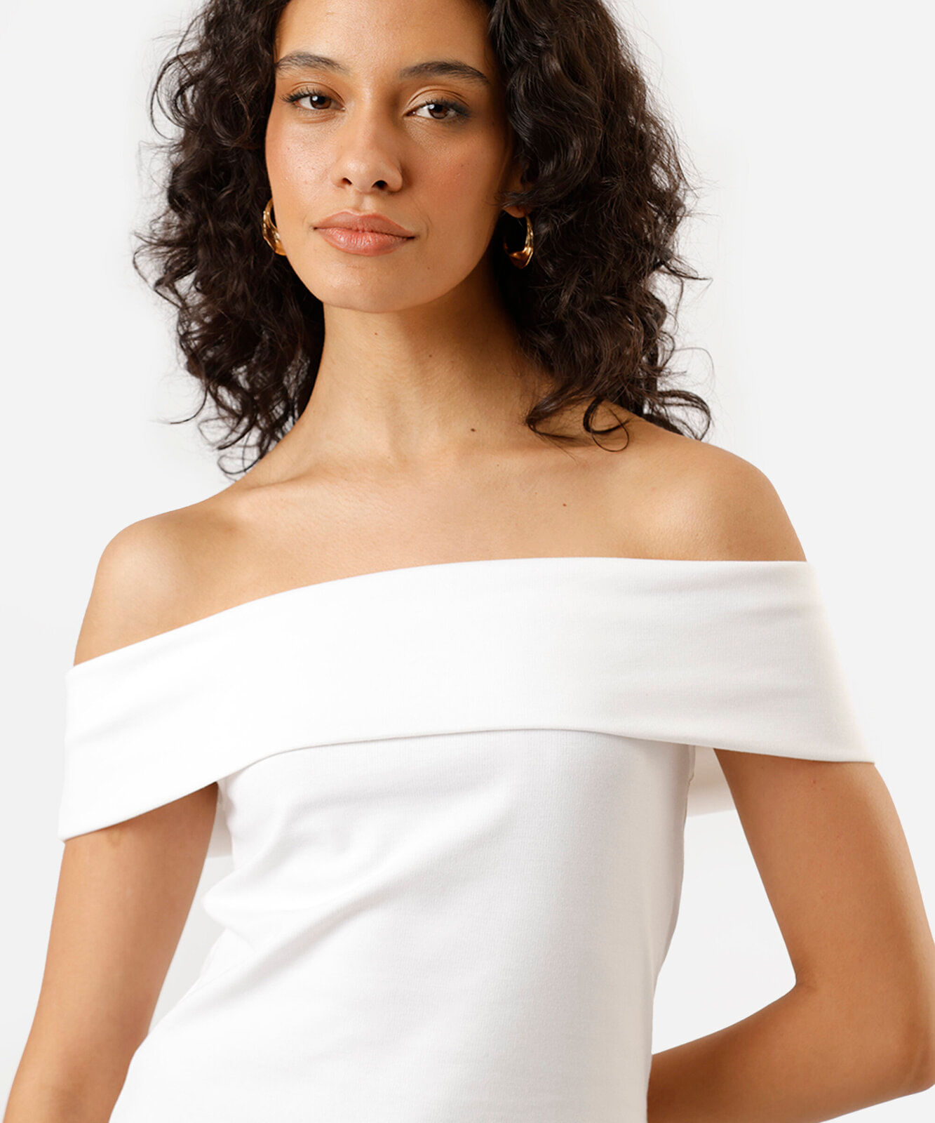 blusa feminina ombro a ombro off white