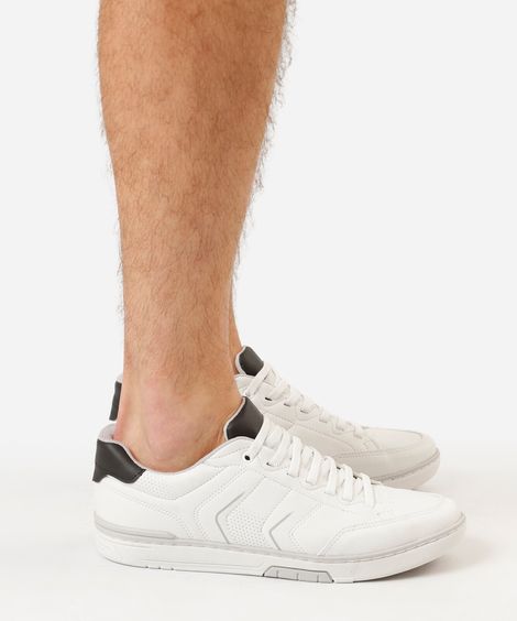 sapatênis masculino com recortes branco