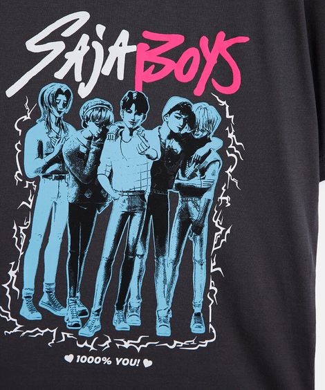 camiseta infantil de algodão saja boys guerreiras do kpop cinza