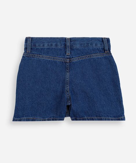 short saia infantil jeans azul