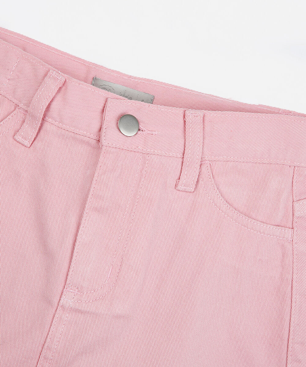 short saia infantil de sarja rosa