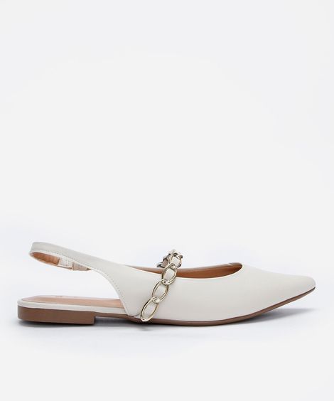 sapatilha bico fino com corrente oneself off white