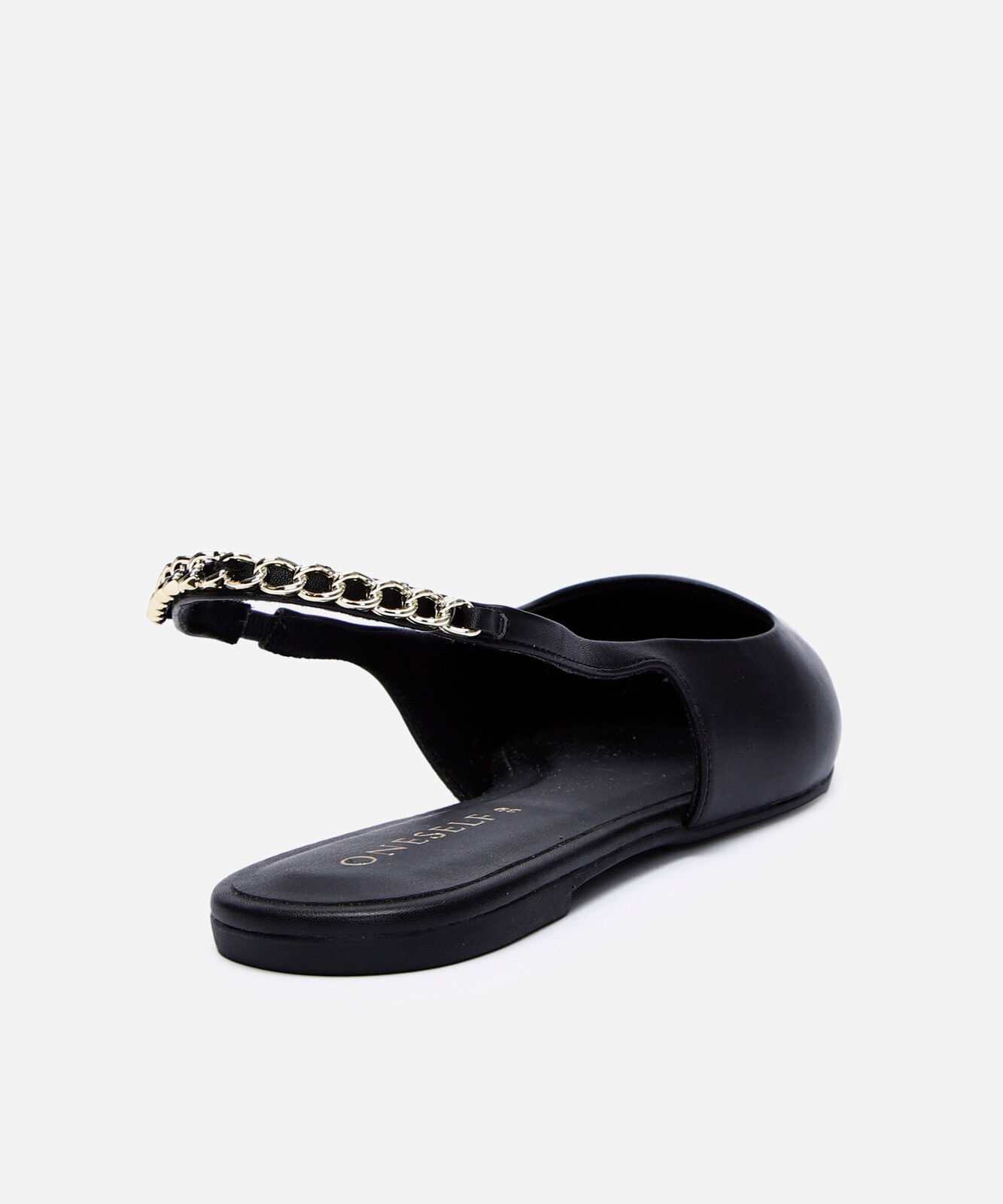 sapatilha slingback com corrente oneself preto
