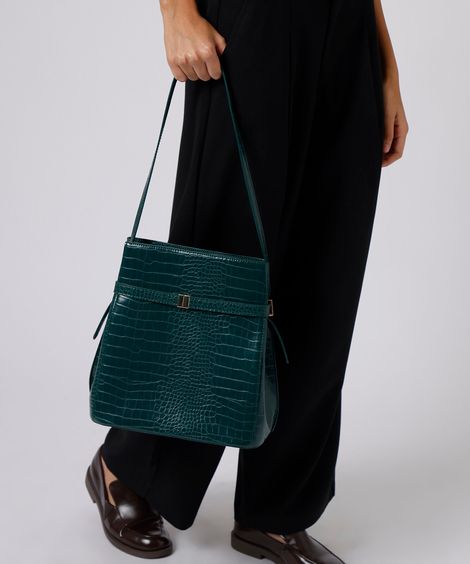 bolsa tote croco mindset verde
