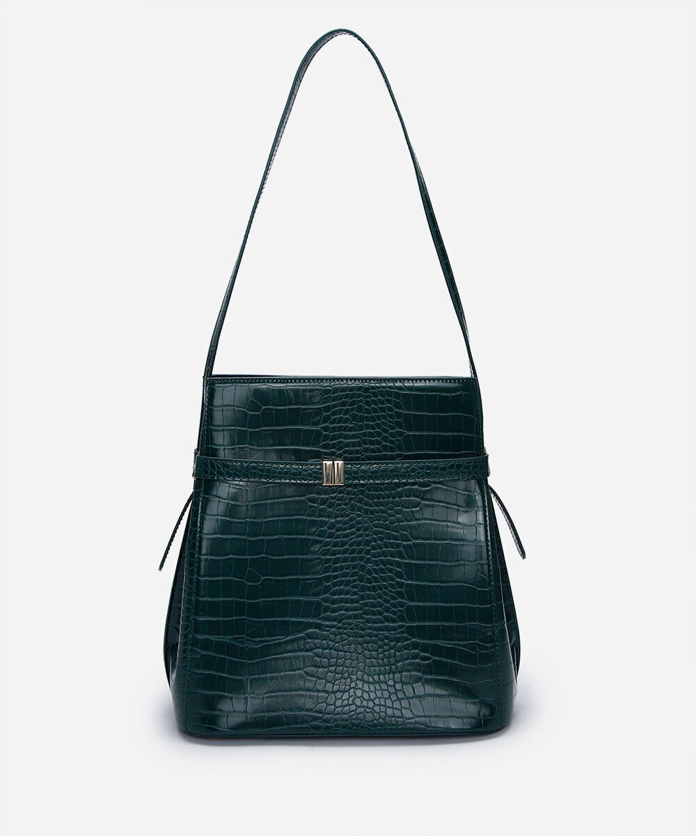 bolsa tote croco mindset verde