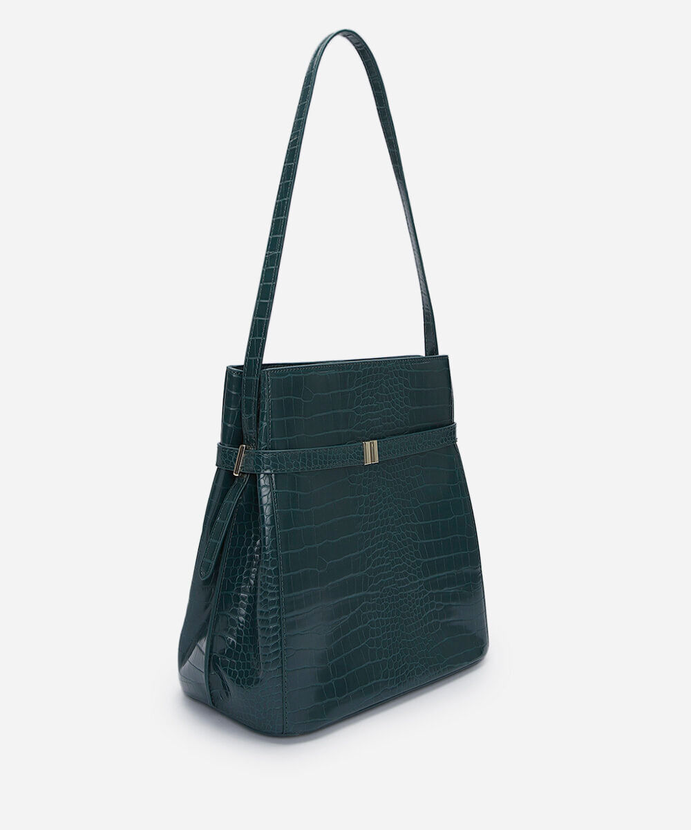bolsa tote croco mindset verde