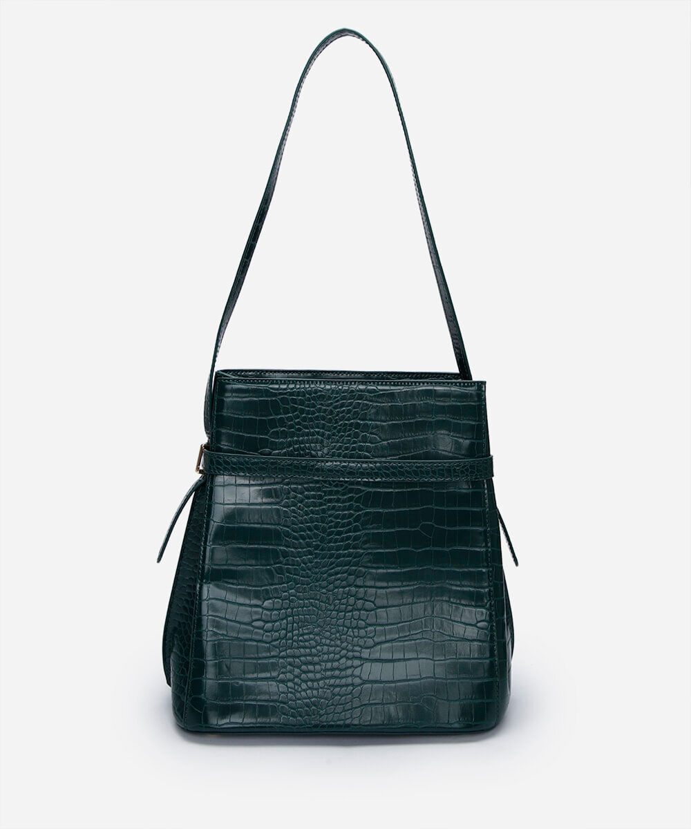 bolsa tote croco mindset verde