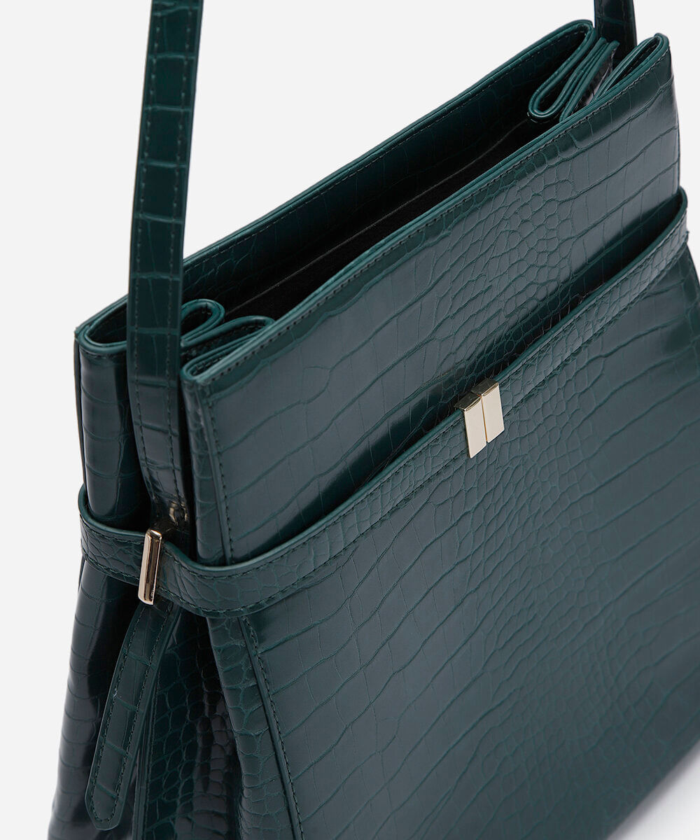 bolsa tote croco mindset verde