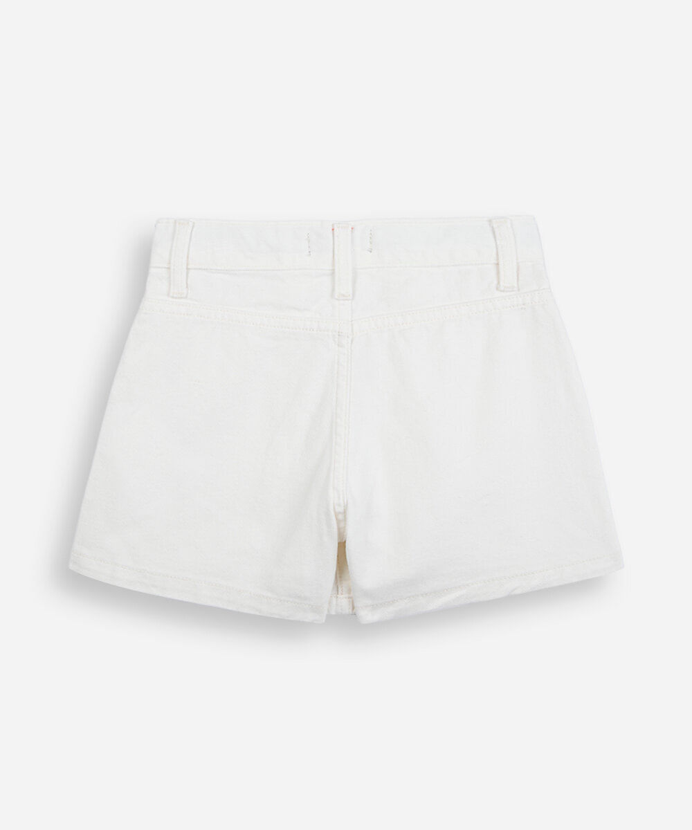 short saia infantil de sarja off white
