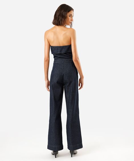 macacão sem alça feminino jeans azul