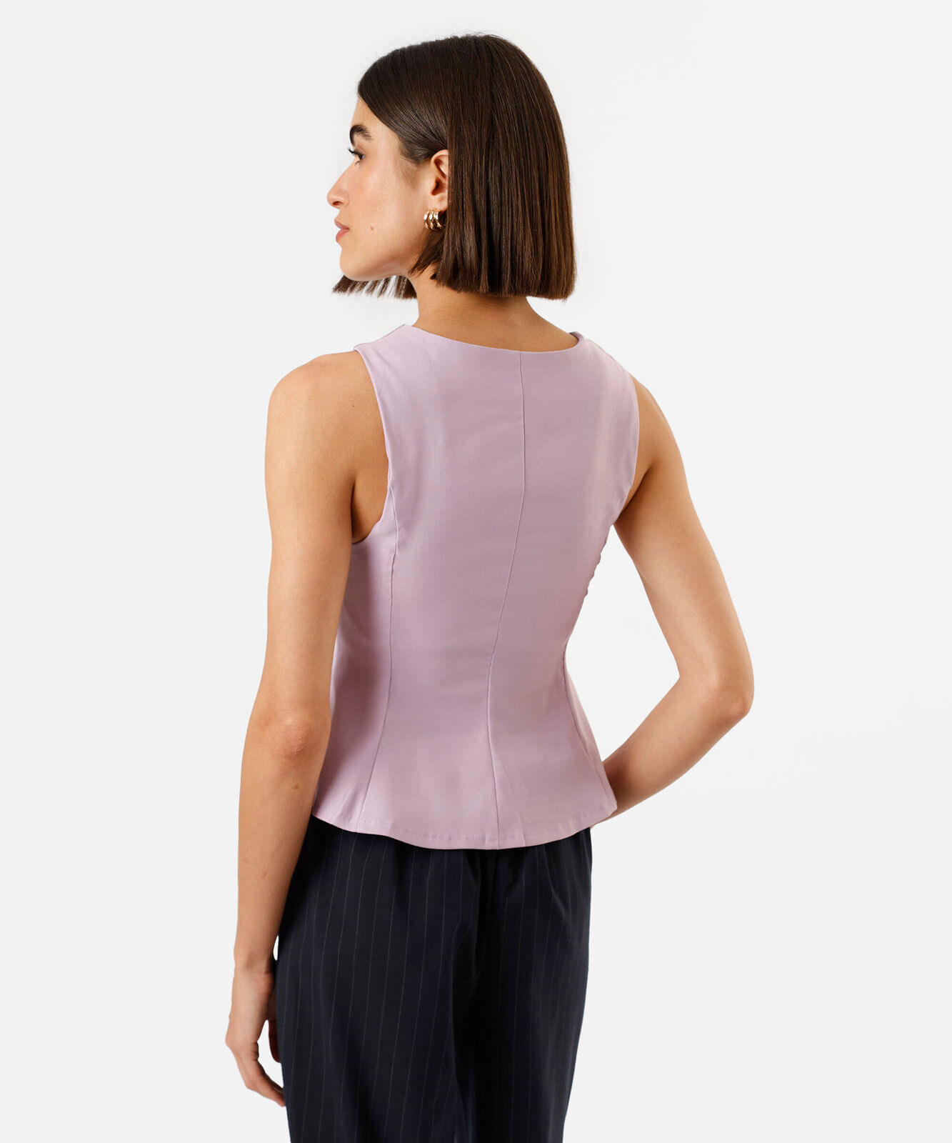 blusa peplum feminina decote canoa lilás