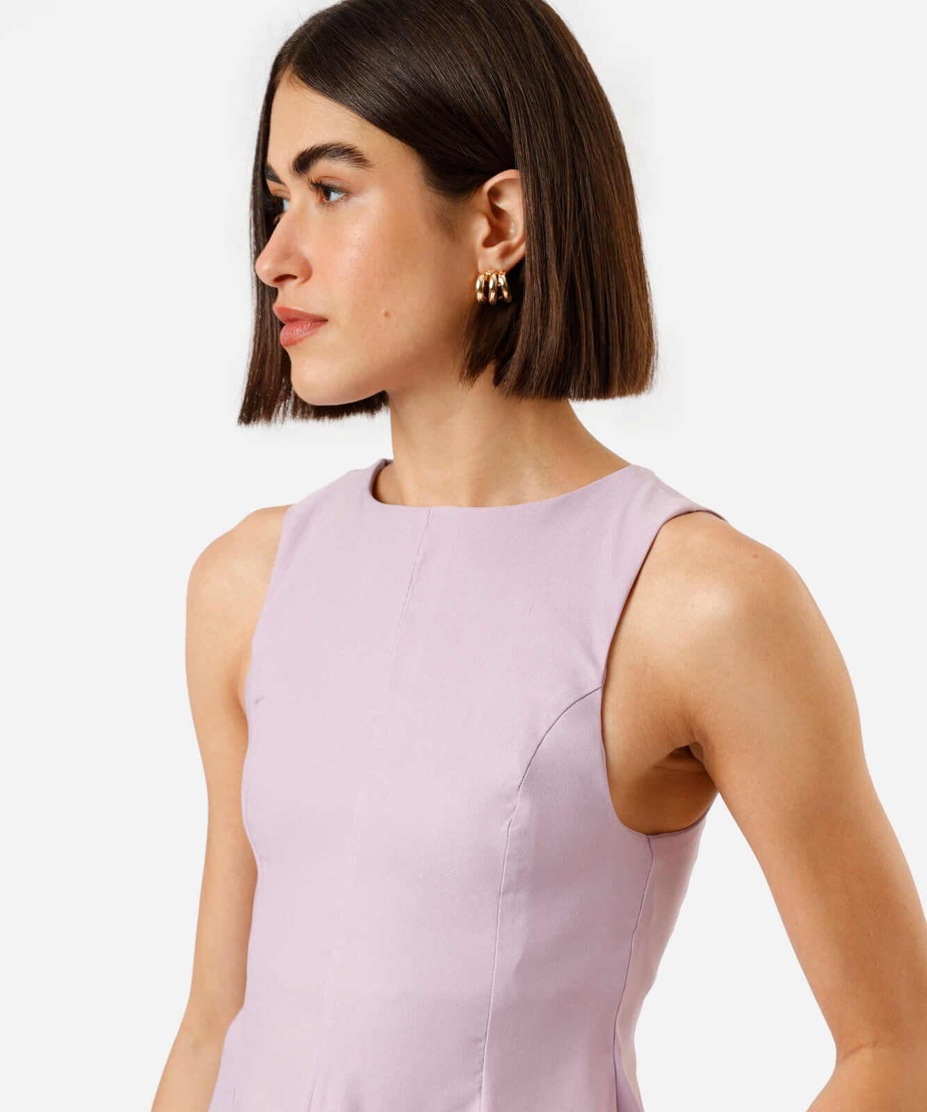 blusa peplum feminina decote canoa lilás