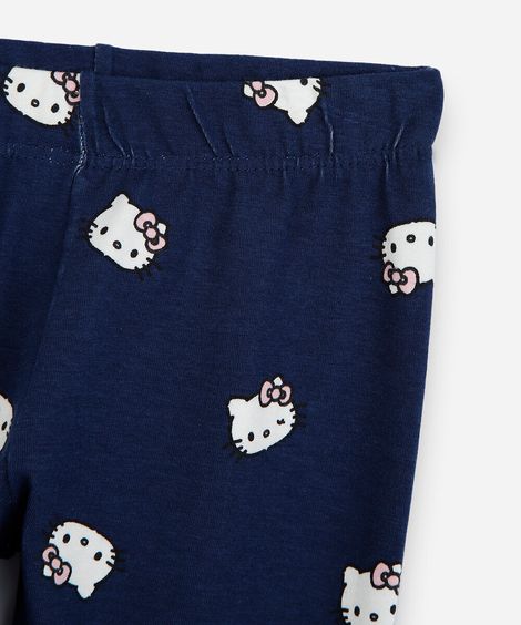 kit 2 leggings infantis de algodão hello kitty colorido