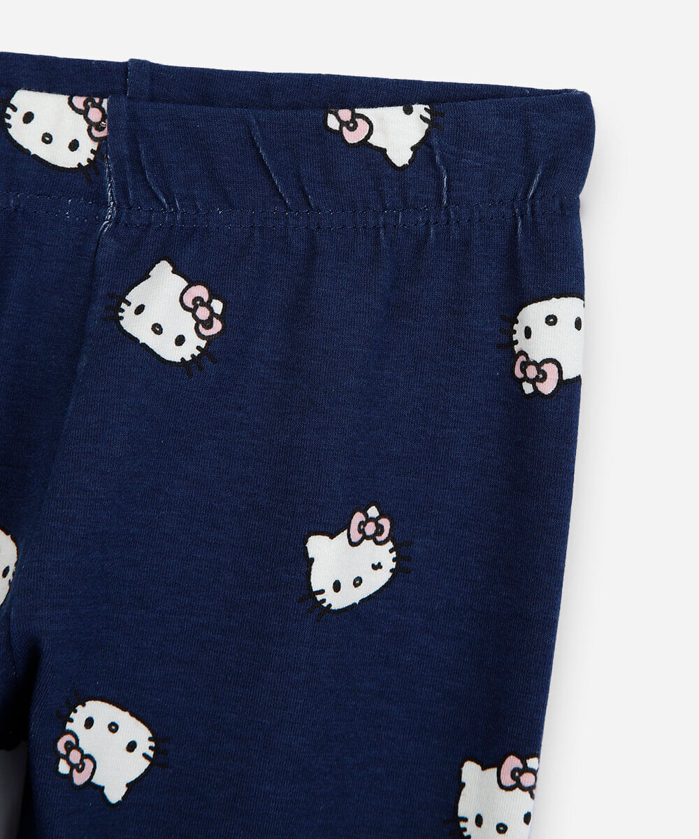 kit 2 leggings infantis de algodão hello kitty colorido