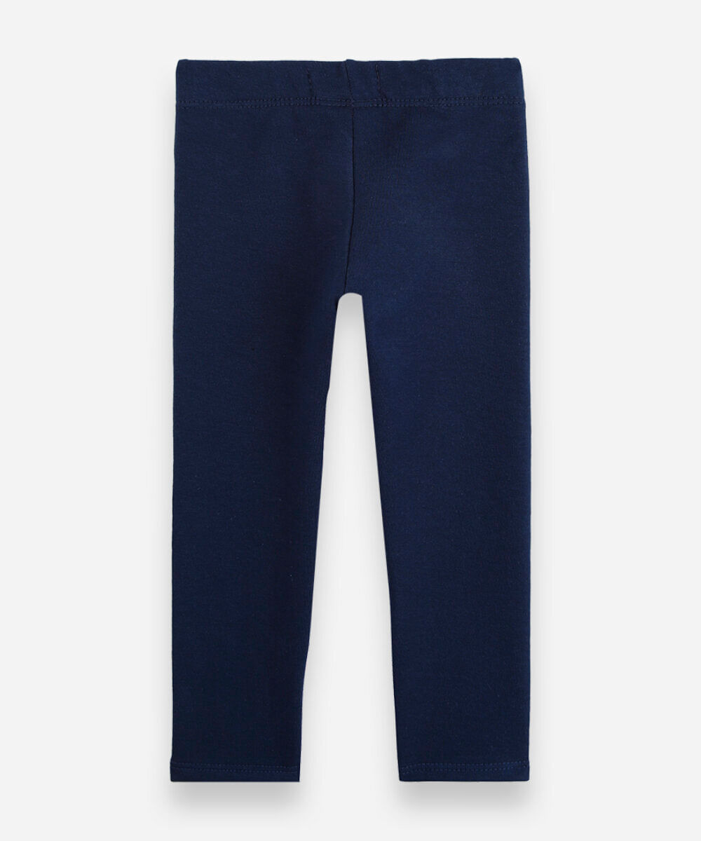 calça legging infantil de algodão azul