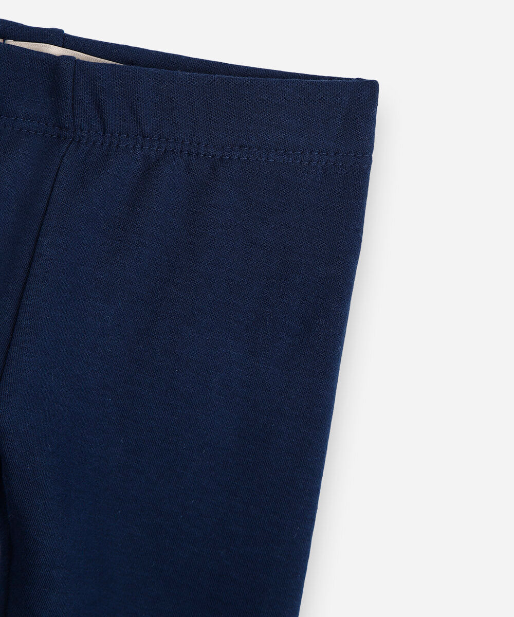 calça legging infantil de algodão azul