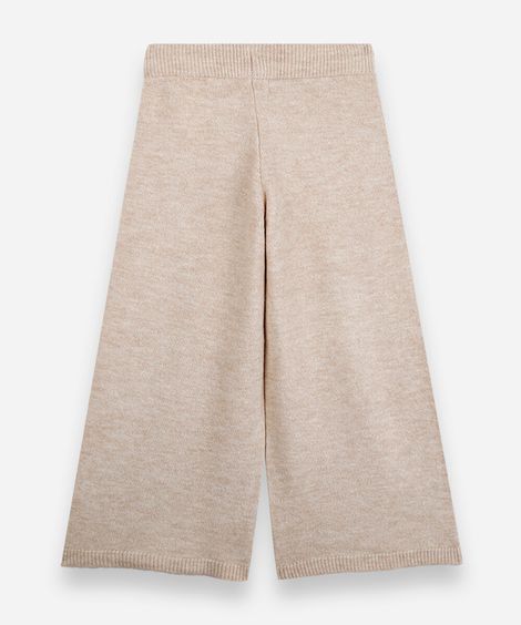 calça infantil de tricot com brilhos bege