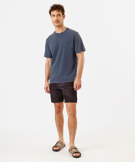 short boardshort masculino folhagens preto