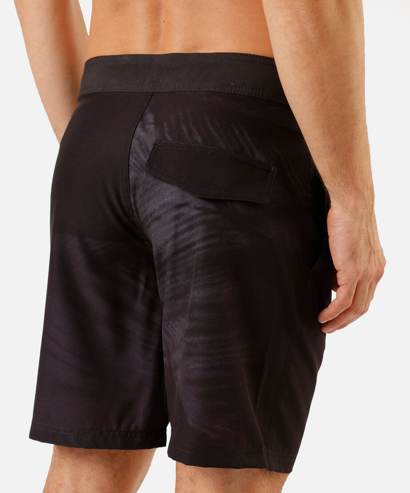 short boardshort masculino folhagens preto