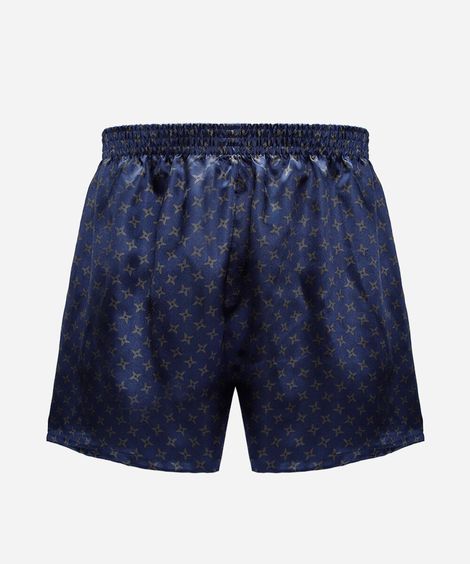 cueca samba canção masculina estampada acetinada azul