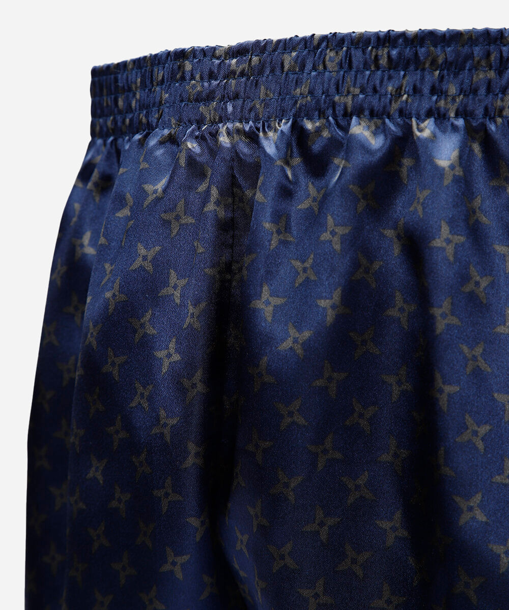 cueca samba canção masculina estampada acetinada azul