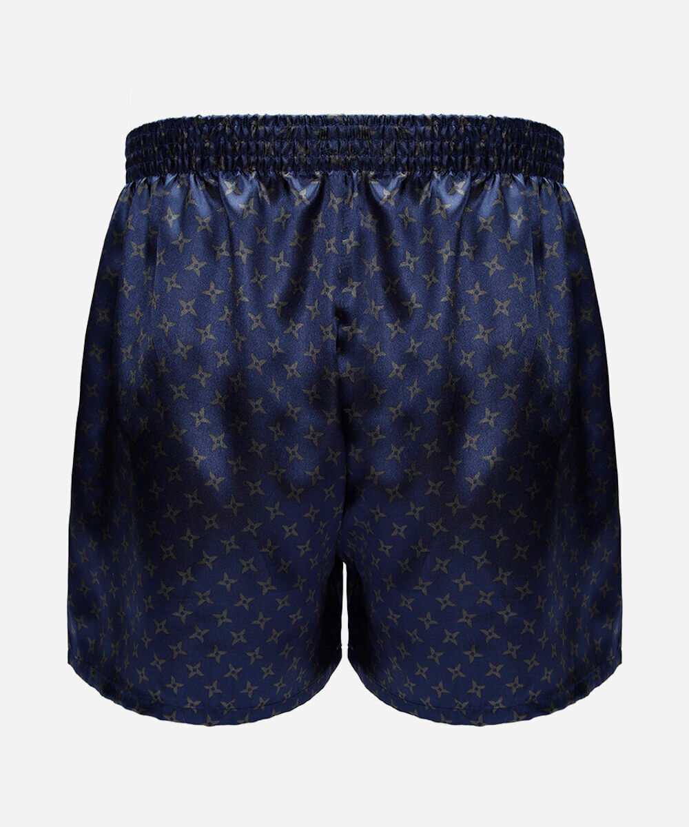 cueca samba canção masculina estampada acetinada azul
