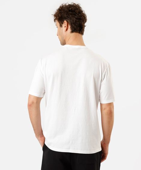 camiseta masculina de algodão peruano manga curta branca