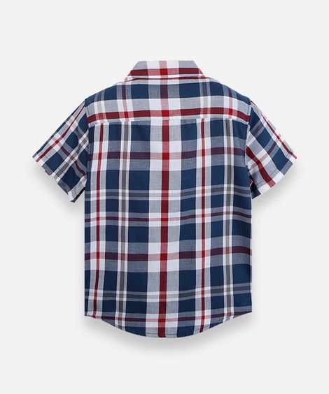 camisa infantil com algodão manga curta xadrez vinho