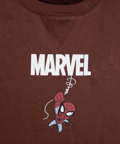 conjunto curto infantil de algodão manga curta homem aranha marrom