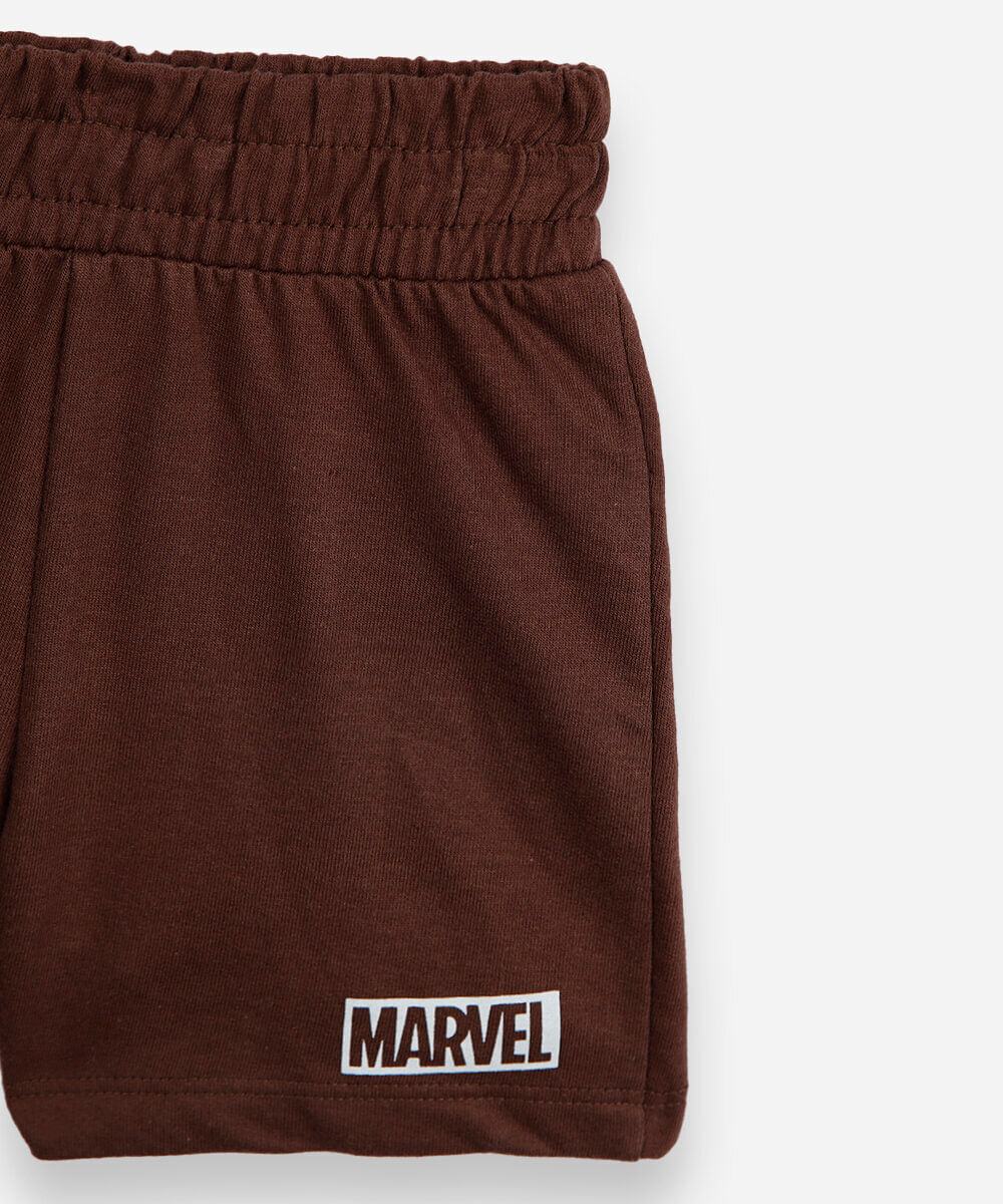 conjunto curto infantil de algodão manga curta homem aranha marrom