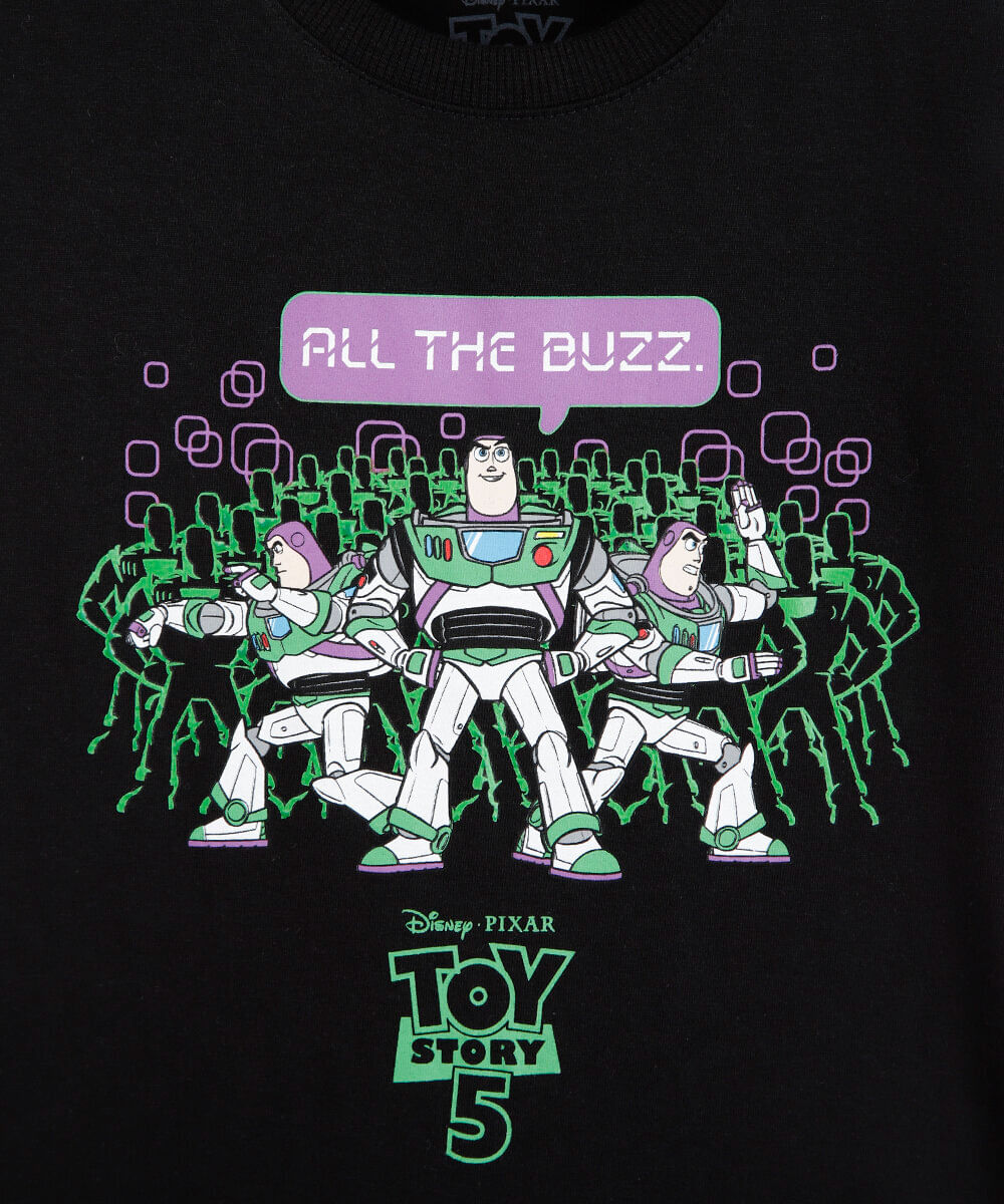 camiseta infantil de algodão manga curta buzz lightyear preta